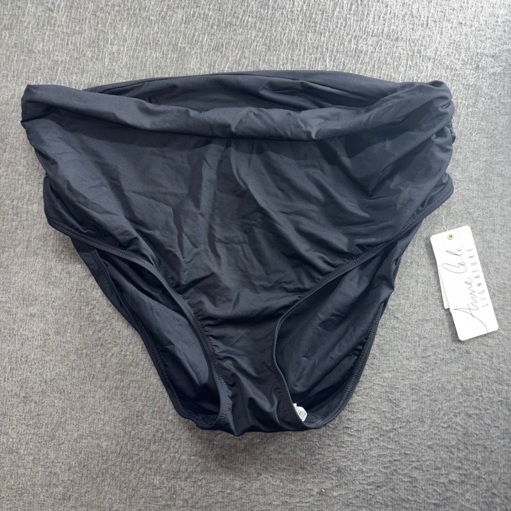 Anne Cole Signature 3-Way Convertible Bikini Bottom Black 24W 17PB36001